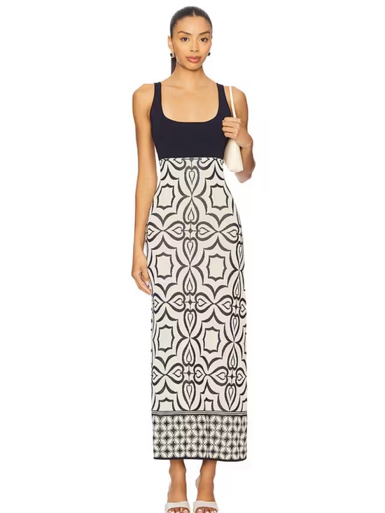 Misa Los Angeles Dresses & Skirts - MISA Los Angeles Kalil Dress in Blue Mosaic Tile Mix size XS